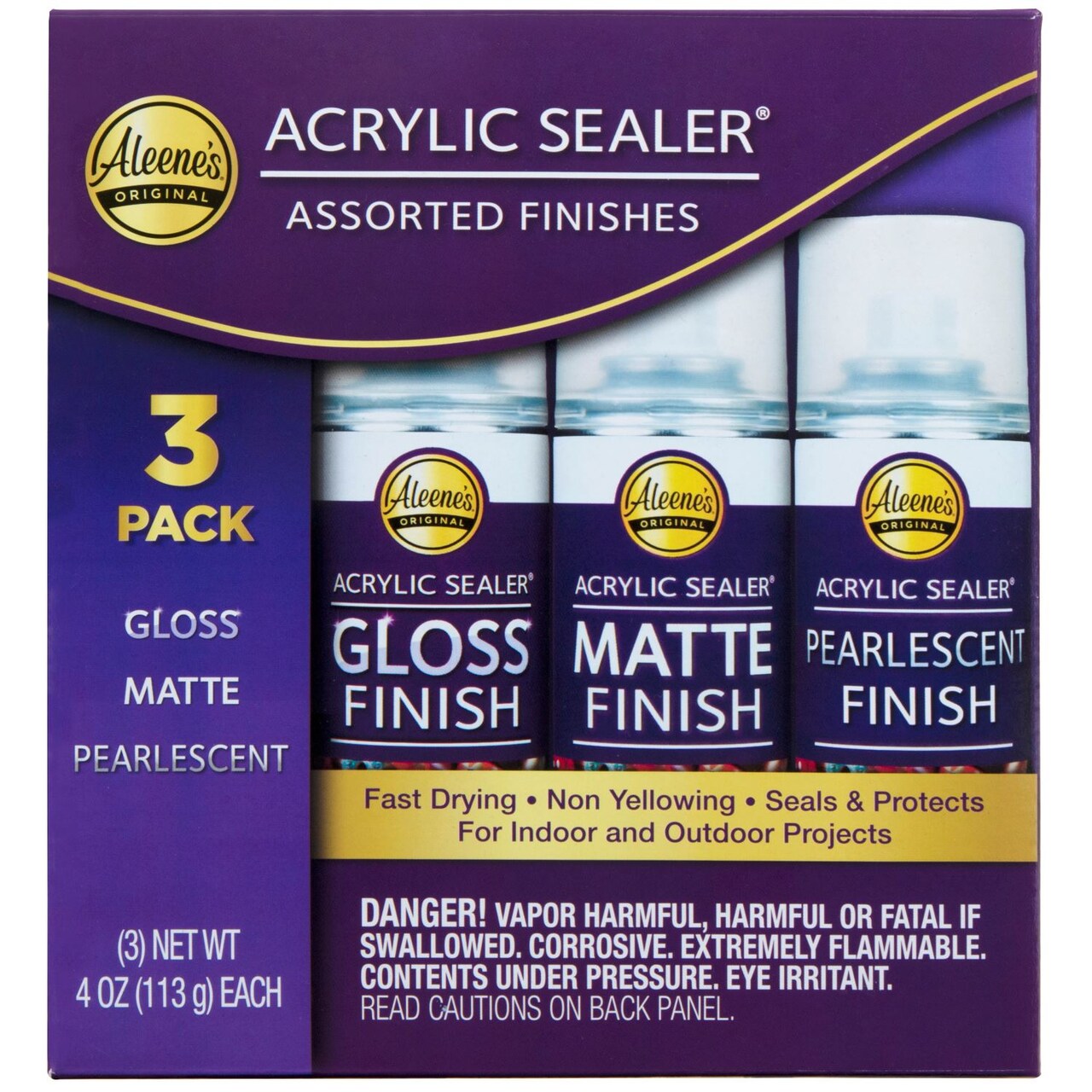 Aleene''s Spray Acrylic Sealer Assorted Finishes 4 oz. 3 Pack